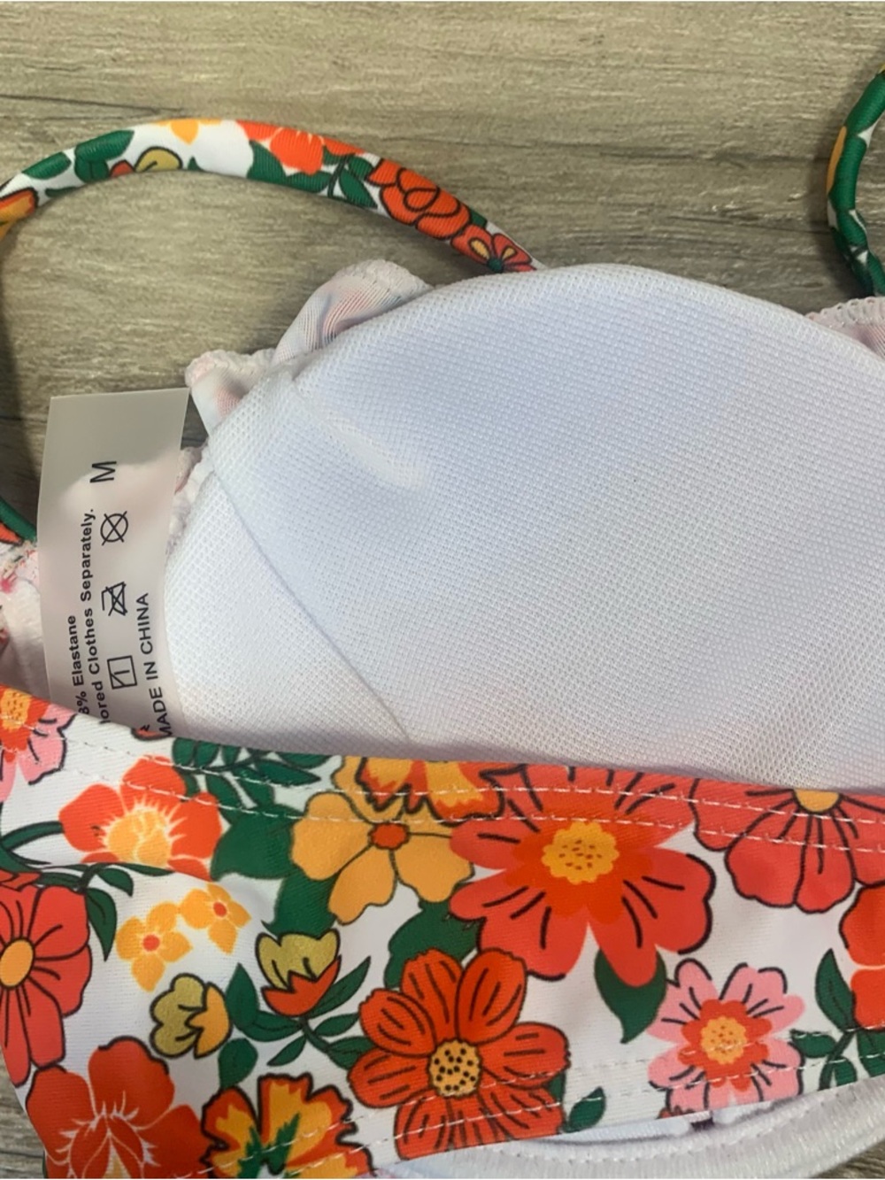 Zaful Floral Ruffle String Bikini Swim Set - Picture 8 of 10